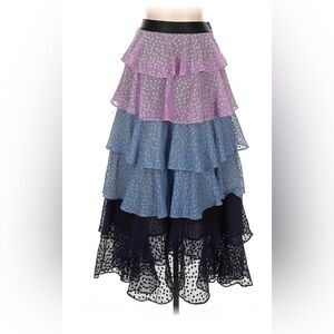 NWT Gracia Tiered Skirt Purple and Blue Women's Skirt Size Medium